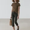 Pantalon capri en mélange de lin Pantalon capri en mélange de lin