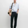 Pantalon à cinq poches en coton et lin Pantalon à cinq poches en coton et lin