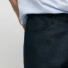 Pantalon à cinq poches en coton et lin Pantalon à cinq poches en coton et lin