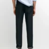 Pantalon à cinq poches en coton et lin Pantalon à cinq poches en coton et lin