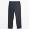 Pantalon à cinq poches en coton et lin Pantalon à cinq poches en coton et lin