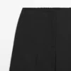 Pantalon court en laine stretch à jambes larges Pantalon court en laine stretch à jambes larges