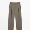 Pantalon de costume en laine à carreaux Pantalon de costume en laine à carreaux