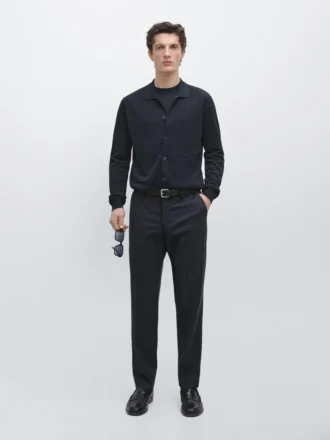 Pantalon de costume en laine fine