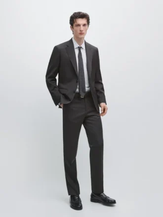 Pantalon de costume en laine fine