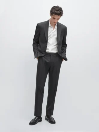 Pantalon de costume en laine fine