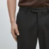 Pantalon de costume en laine fine à fines rayures Pantalon de costume en laine fine à fines rayures