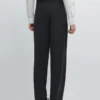 Pantalon de costume en laine fraîche à jambes larges Pantalon de costume en laine fraîche à jambes larges