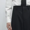 Pantalon de costume en laine fraîche à jambes larges Pantalon de costume en laine fraîche à jambes larges