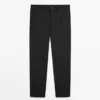Pantalon de costume en laine fraîche à jambes larges Pantalon de costume en laine fraîche à jambes larges