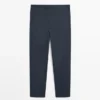Pantalon de costume en laine fraîche à jambes larges Pantalon de costume en laine fraîche à jambes larges