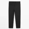 Pantalon de costume en laine fraîche à jambes larges Pantalon de costume en laine fraîche à jambes larges