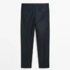 Pantalon de costume en laine fraîche micro-texturée Pantalon de costume en laine fraîche micro-texturée