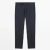 Pantalon de costume en laine fraîche rayé Pantalon de costume en laine fraîche rayé