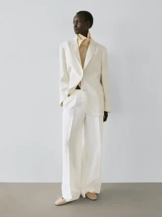 Pantalon de costume en lin fluide