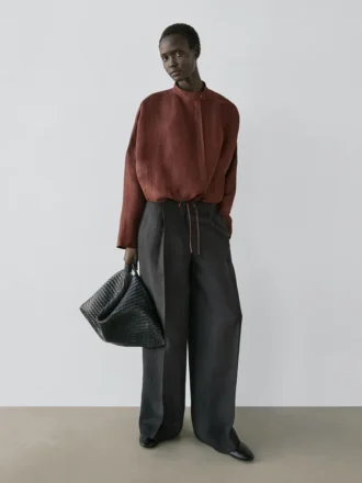 Pantalon de costume en lin fluide