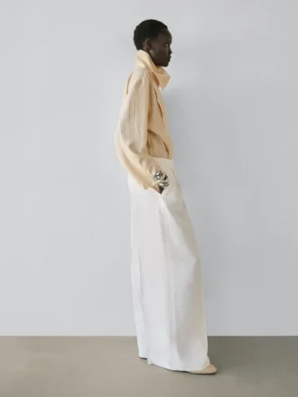 Pantalon de costume en lin fluide