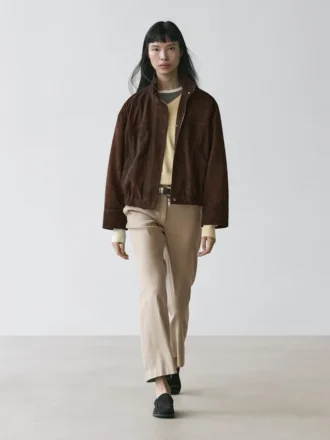 Pantalon droit en mélange de lin