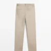 Pantalon droit en mélange de lin Pantalon droit en mélange de lin