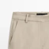 Pantalon droit en mélange de lin Pantalon droit en mélange de lin