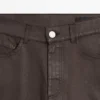 Pantalon droit à taille haute en tissu ciré Pantalon droit à taille haute en tissu ciré