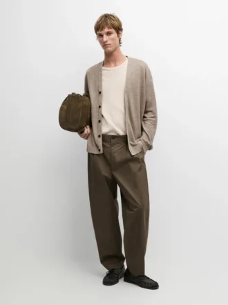 Pantalon en coton avec doubles pinces