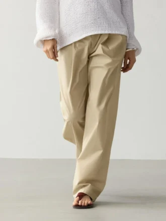 Pantalon en coton à jambes larges