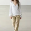 Pantalon en coton à jambes larges Pantalon en coton à jambes larges