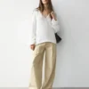Pantalon en coton à jambes larges Pantalon en coton à jambes larges