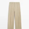 Pantalon en coton à jambes larges Pantalon en coton à jambes larges