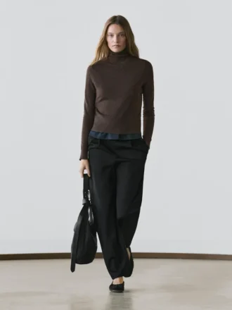 Pantalon en coton à pinces