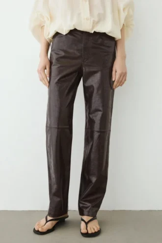 Pantalon en cuir nappa