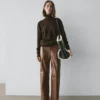 Pantalon en cuir nappa brillant Pantalon en cuir nappa brillant
