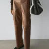 Pantalon en cuir nappa brillant Pantalon en cuir nappa brillant