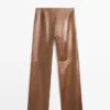 Pantalon en cuir nappa brillant Pantalon en cuir nappa brillant