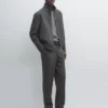 Pantalon en flanelle de laine mélangée Pantalon en flanelle de laine mélangée