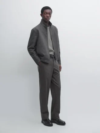 Pantalon en flanelle de laine mélangée