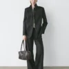 Pantalon en laine extra-fine plissé Pantalon en laine extra-fine plissé