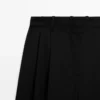 Pantalon en laine extra-fine plissé Pantalon en laine extra-fine plissé
