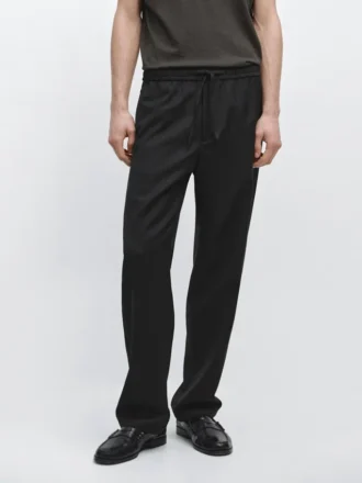 Pantalon en laine à la coupe décontractée
