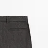 Pantalon en laine mélangée à armure sergé