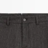 Pantalon en laine mélangée à armure sergé