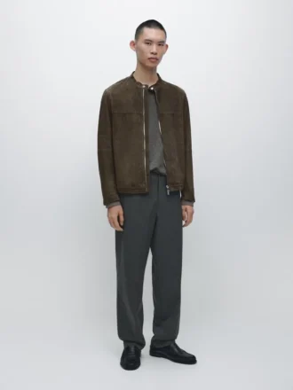 Pantalon en laine texturée