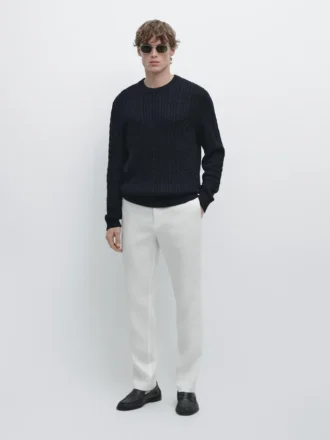 Pantalon en lin à coupe fuselée