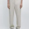 Pantalon en lin léger avec motif à chevrons Pantalon en lin léger avec motif à chevrons