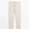 Pantalon en lin Total Look avec détail à la taille