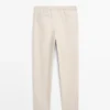 Pantalon en lin Total Look avec détail à la taille