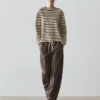 Pantalon en mélange de laine avec cordon de serrage contrasté Pantalon en mélange de laine avec cordon de serrage contrasté