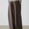 Pantalon en mélange de laine avec cordon de serrage contrasté Pantalon en mélange de laine avec cordon de serrage contrasté