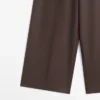 Pantalon en mélange de laine avec cordon de serrage contrasté Pantalon en mélange de laine avec cordon de serrage contrasté